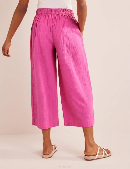 Boden vêtements festival rose femmes pantalon en étamine à enfiler LB2X1421