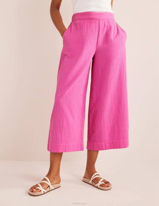 Boden vêtements festival rose femmes pantalon en étamine à enfiler LB2X1421