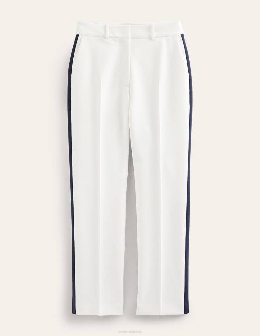 Boden vêtements ivoire avec bande latérale femmes kew - pantalon à rayures latérales LB2X325