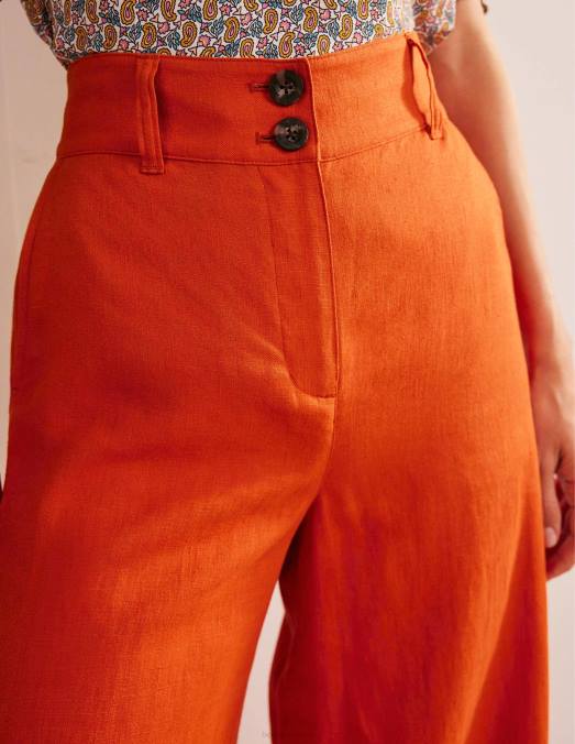 Boden vêtements kumquat femmes pantalon en lin highbury LB2X333