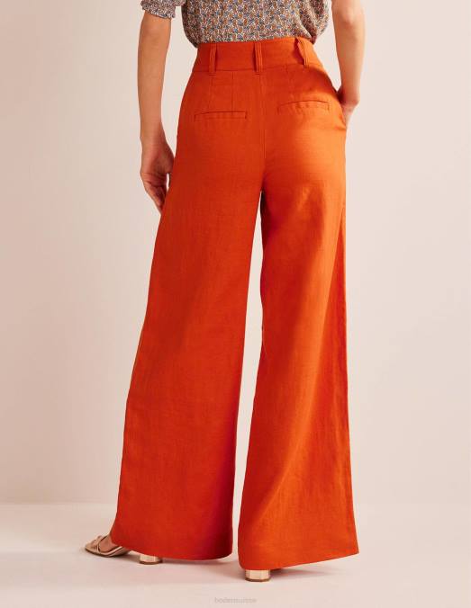 Boden vêtements kumquat femmes pantalon en lin highbury LB2X333