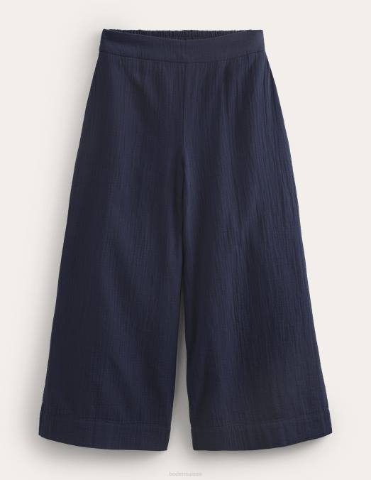 Boden vêtements marine femmes pantalon en étamine à enfiler LB2X2267