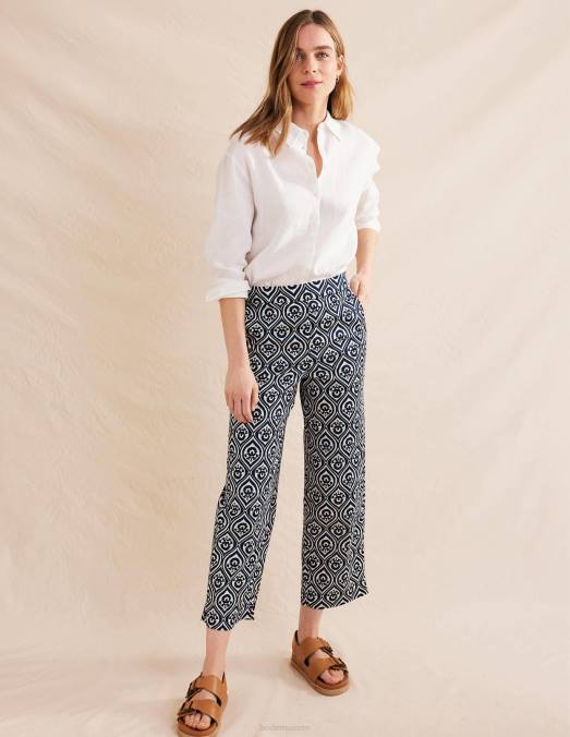 Boden vêtements marine française et géo cascade mono femmes pantalon court imprimé LB2X1433