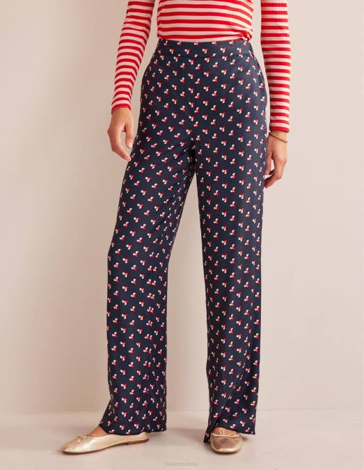 Boden vêtements marine française et point tombant femmes pantalon à enfiler imprimé LB2X328