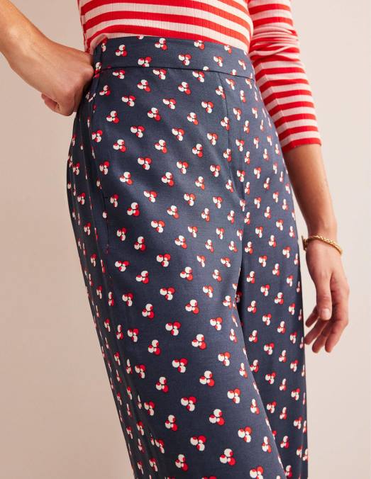 Boden vêtements marine française et point tombant femmes pantalon à enfiler imprimé LB2X328
