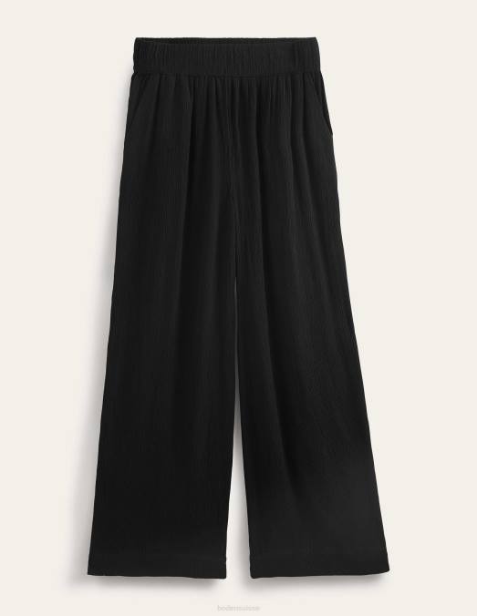 Boden vêtements noir femmes pantalon large froissé LB2X1632