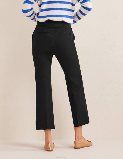 Boden vêtements noir femmes pantalon évasé court bi-stretch LB2X601