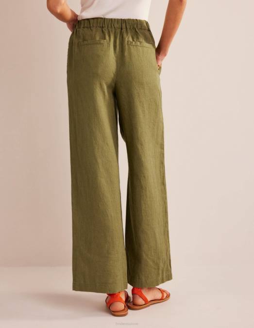Boden vêtements olive capulet femmes pantalon décontracté en lin à enfiler LB2X1107