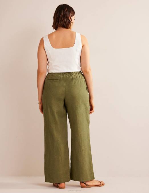 Boden vêtements olive capulet femmes pantalon décontracté en lin à enfiler LB2X1107