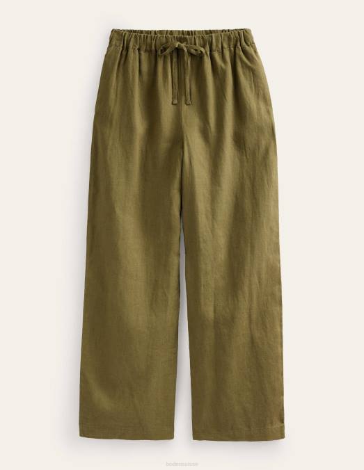 Boden vêtements olive capulet femmes pantalon décontracté en lin à enfiler LB2X1107