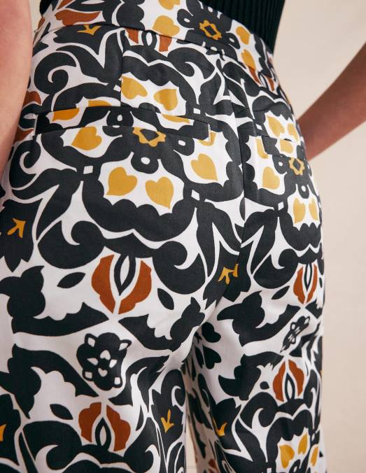 Boden vêtements pépins noirs et opulents femmes pantalon court imprimé LB2X1035