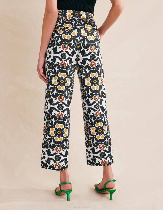Boden vêtements pépins noirs et opulents femmes pantalon court imprimé LB2X1035