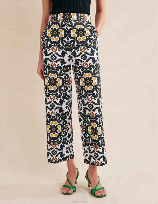 Boden vêtements pépins noirs et opulents femmes pantalon court imprimé LB2X1035
