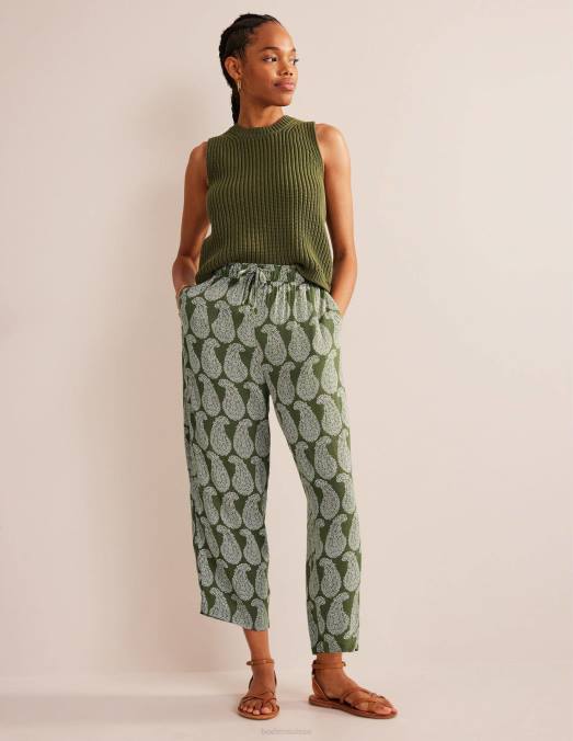 Boden vêtements épicéa et cachemire doux femmes pantalon froissé à enfiler LB2X2250