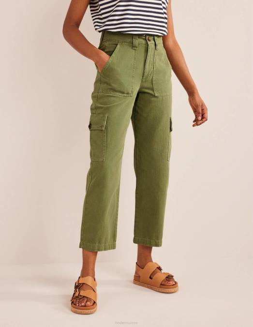 Boden vêtements vert femmes pantalon cargo décontracté LB2X2387