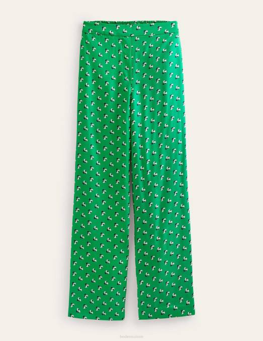 Boden vêtements vert prairie et point tombant femmes pantalon à enfiler imprimé LB2X330