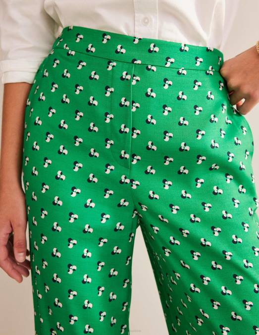 Boden vêtements vert prairie et point tombant femmes pantalon à enfiler imprimé LB2X330