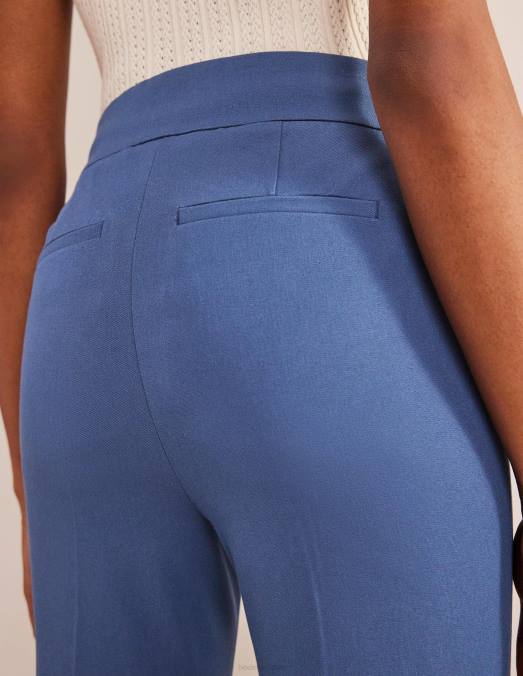 Boden vêtements vrai bleu femmes pantalon évasé court bi-stretch LB2X2280