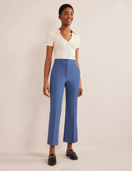 Boden vêtements vrai bleu femmes pantalon évasé court bi-stretch LB2X2280