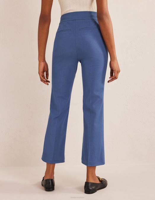 Boden vêtements vrai bleu femmes pantalon évasé court bi-stretch LB2X2280
