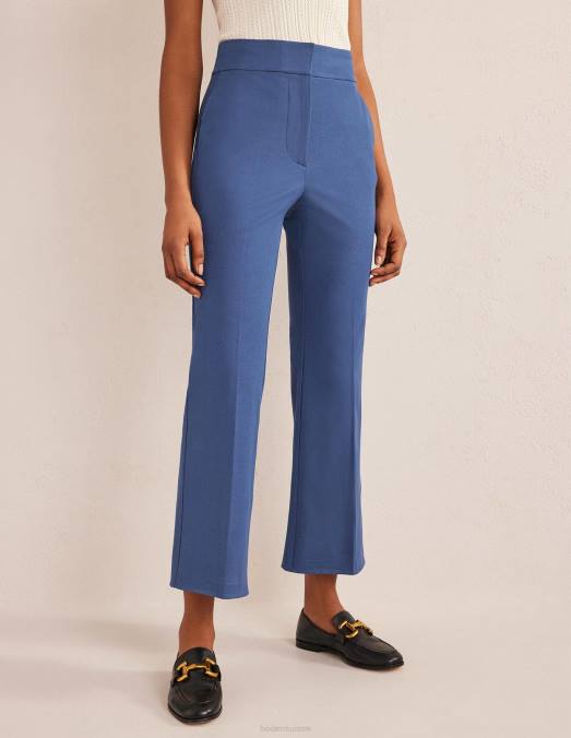 Boden vêtements vrai bleu femmes pantalon évasé court bi-stretch LB2X2280