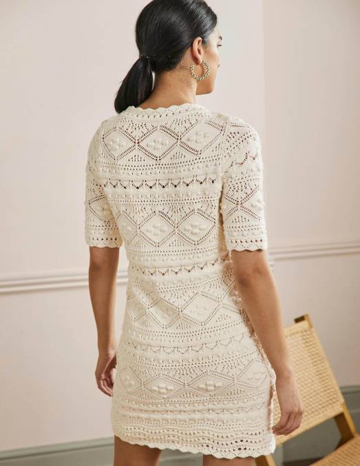 Boden vêtements Ivoire femmes robe en maille texturée Claudia LB2X2281