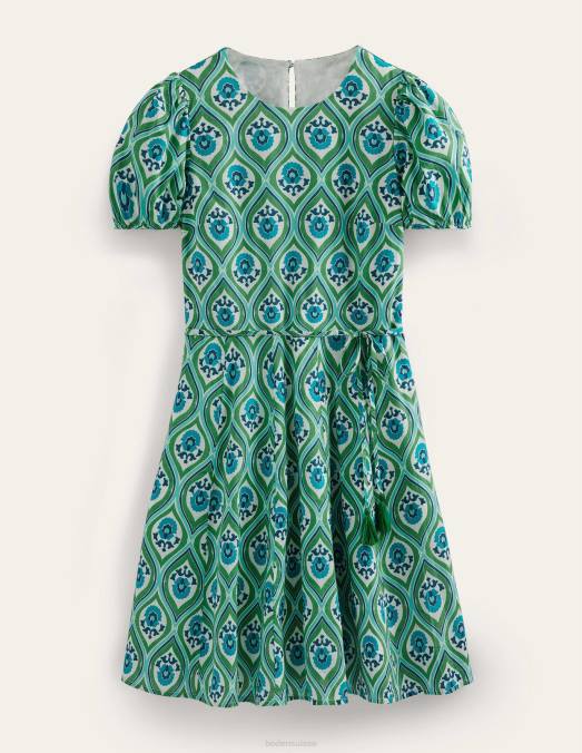 Boden vêtements aigue-marine et géo cascade femmes robe courte à jupe ample LB2X1100