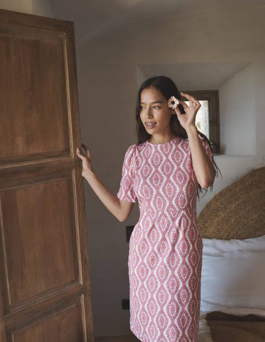 Boden vêtements amaryllis et couronne botanique femmes robe zoé en jersey LB2X5