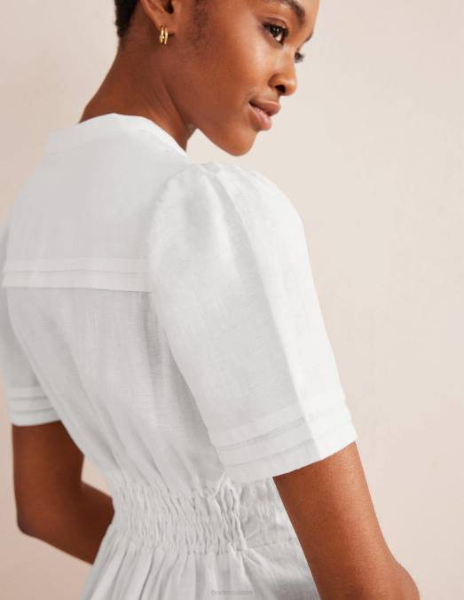 Boden vêtements blanc femmes robe courte à nervures LB2X86