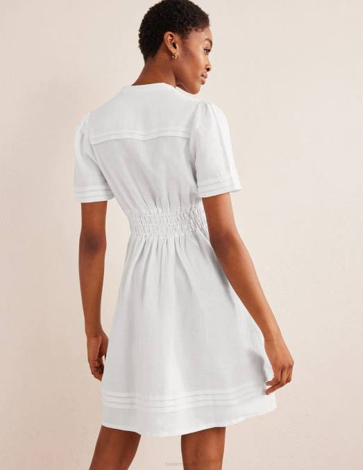 Boden vêtements blanc femmes robe courte à nervures LB2X86