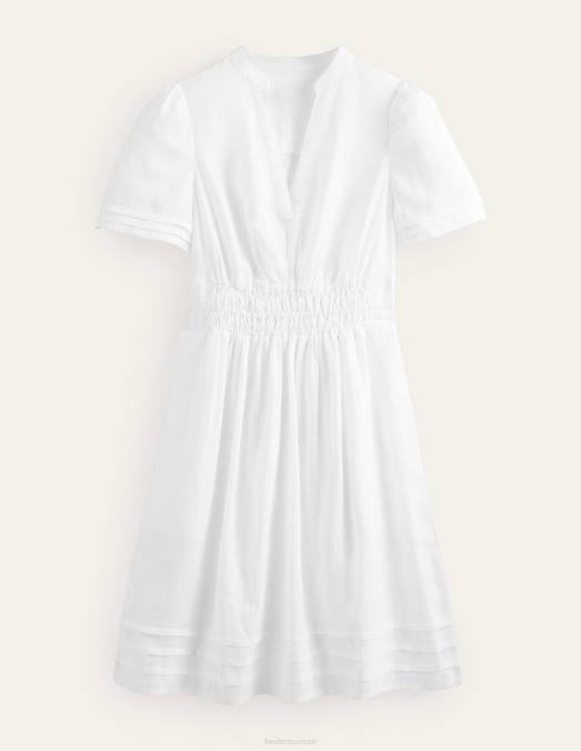 Boden vêtements blanc femmes robe courte à nervures LB2X86