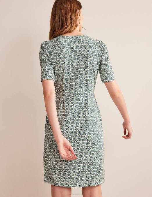 Boden vêtements bleu égéen et brin de tournesol femmes robe zoé en jersey LB2X23