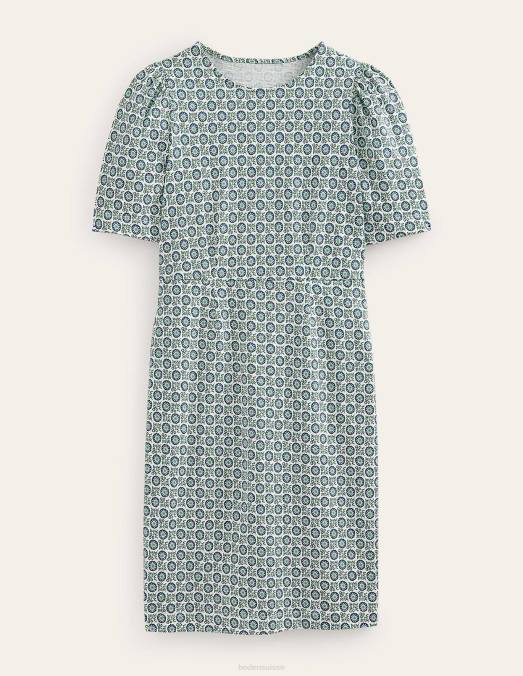 Boden vêtements bleu égéen et brin de tournesol femmes robe zoé en jersey LB2X23