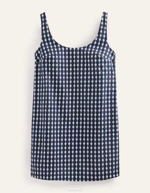 Boden vêtements bleu marine et géo azur femmes robe droite à encolure dégagée LB2X1143