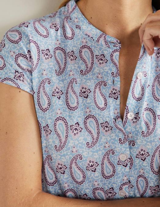 Boden vêtements bleu poussiéreux et cachemire enchanteur femmes robe volantée en jersey LB2X2396