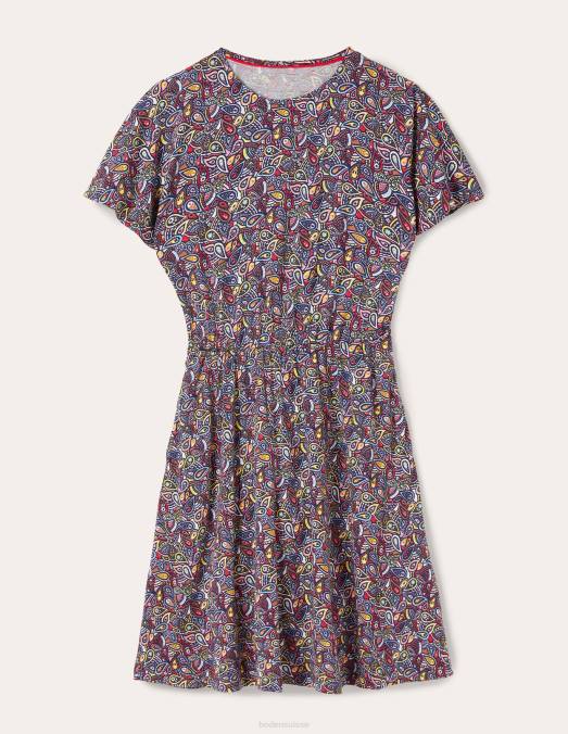 Boden vêtements blush cachemire bleu marine femmes robe en jersey à manches flottantes LB2X2403