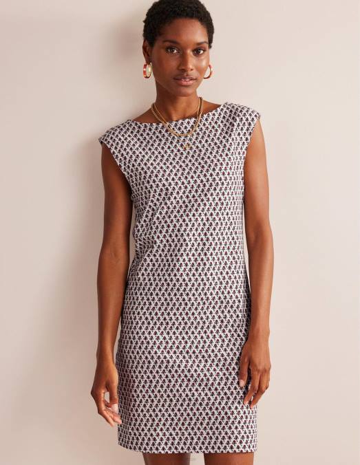 Boden vêtements blush ivoire et tulipe femmes robe droite sans manches en jersey LB2X571