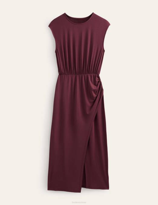 Boden vêtements bordeaux foncé femmes robe longue en jersey à colonne LB2X2163
