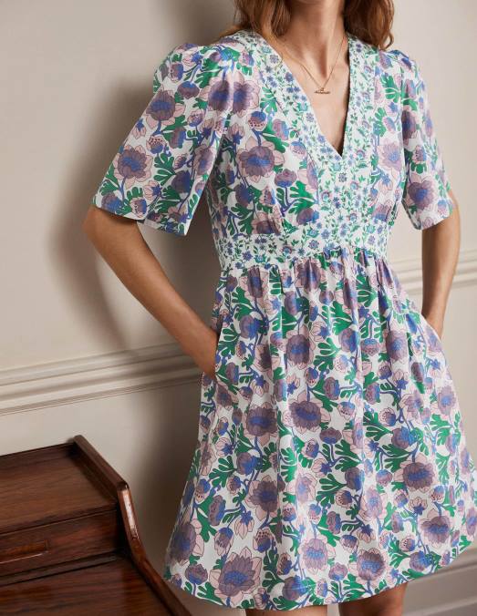 Boden vêtements bourgeon multi & terrasse femmes robe à détail contrastant LB2X2238