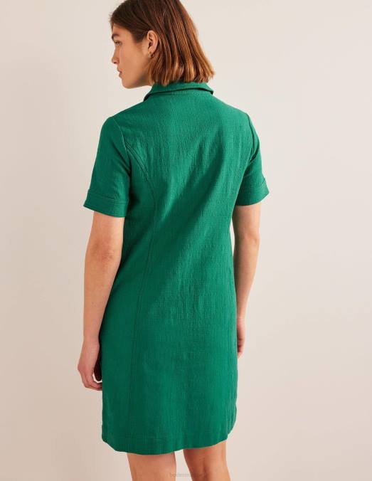 Boden vêtements bouteille verte femmes robe courte à détail zippé LB2X1318
