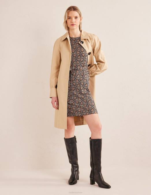 Boden vêtements cachemire noir et bloc femmes robe courte en jersey à détail de nœud LB2X1272