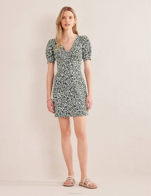Boden vêtements chatsworth et pop de tournesol femmes robe courte en jersey à col V LB2X2159