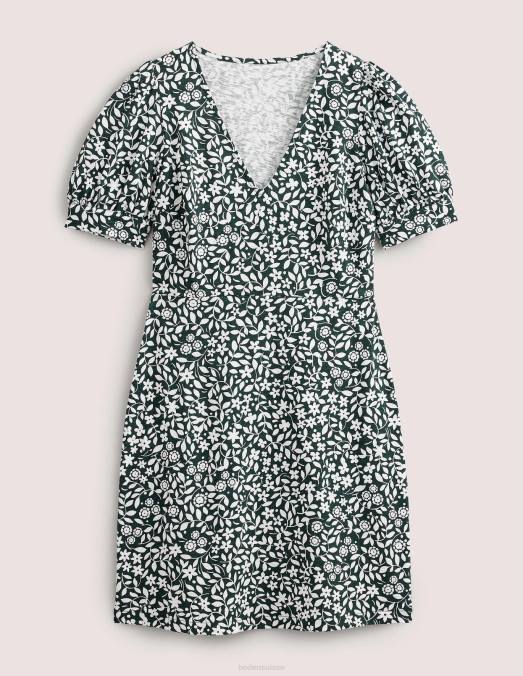 Boden vêtements chatsworth et pop de tournesol femmes robe courte en jersey à col V LB2X2159