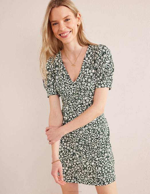 Boden vêtements chatsworth et pop de tournesol femmes robe courte en jersey à col V LB2X2159