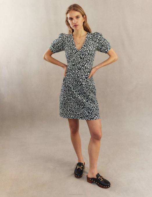 Boden vêtements chatsworth et pop de tournesol femmes robe courte en jersey à col V LB2X2159