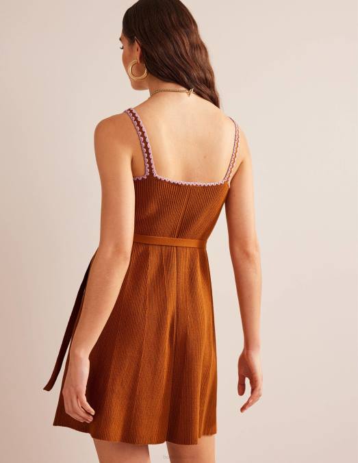 Boden vêtements citrouille femmes robe en maille à finitions en crochet LB2X10