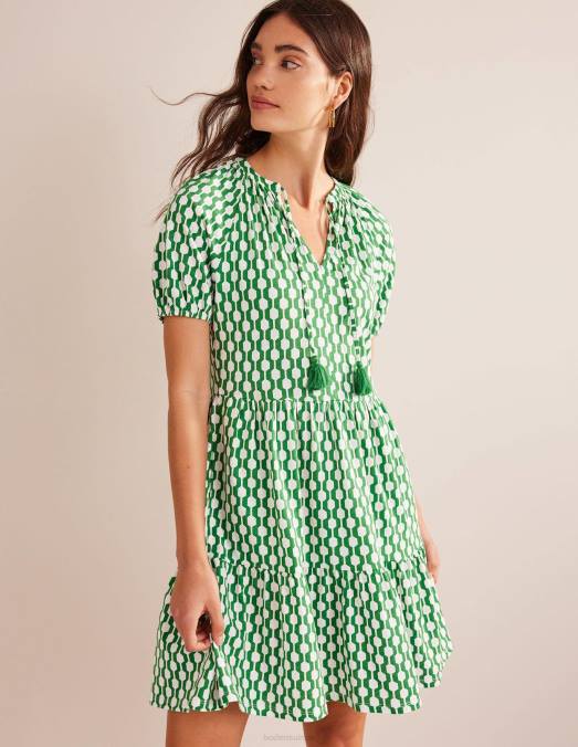 Boden vêtements collines et géo-azur femmes robe courte en jersey à manches courtes LB2X1181