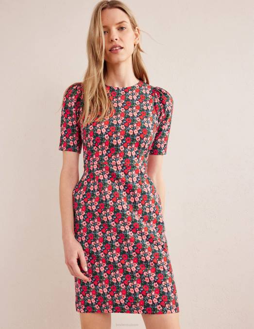 Boden vêtements coquelicot multi & abstrait femmes robe zoé en jersey LB2X2485