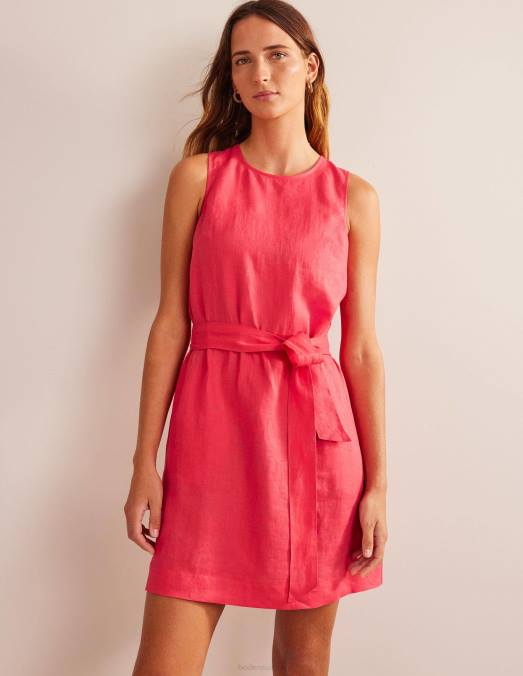 Boden vêtements corail femmes robe en lin sans manches LB2X25