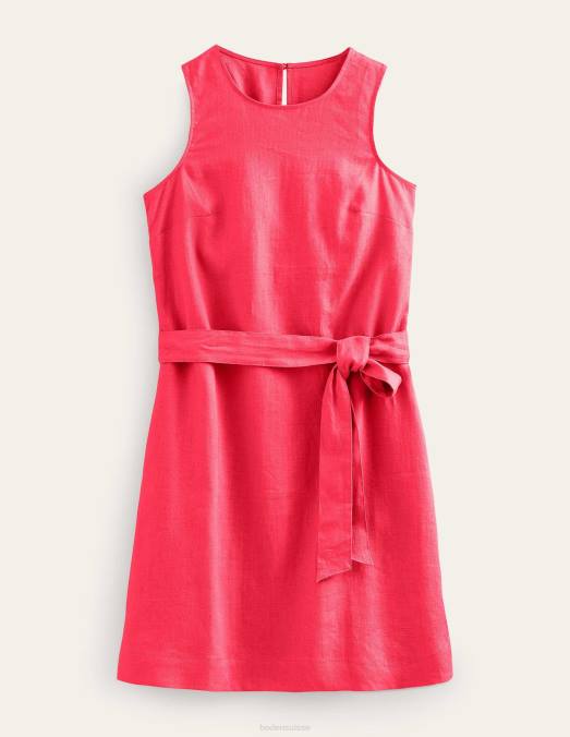 Boden vêtements corail femmes robe en lin sans manches LB2X25